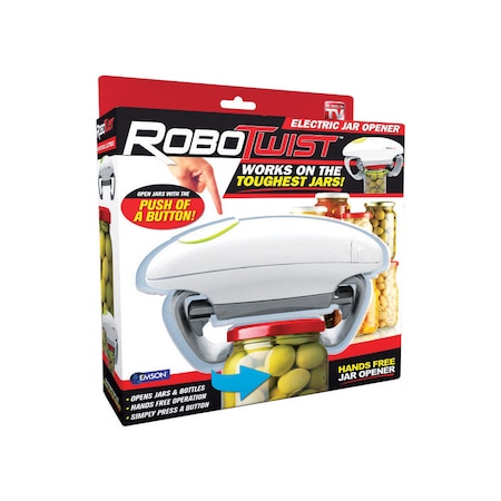 Robotwist RoboTwist As Seen On TV White ABS Battery Operated Bottle/Jar Opener 1014